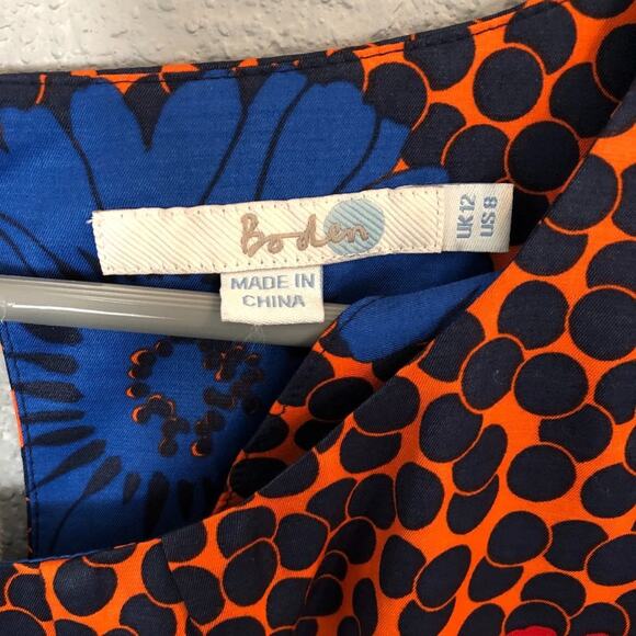 Boden Women's Size 8 Floral Silk Blend Short Sleeve Top - Picture 2 of 7